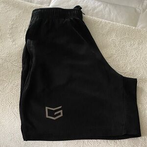 G Brand Men's Black Athletic Shorts with Zipper Pockets